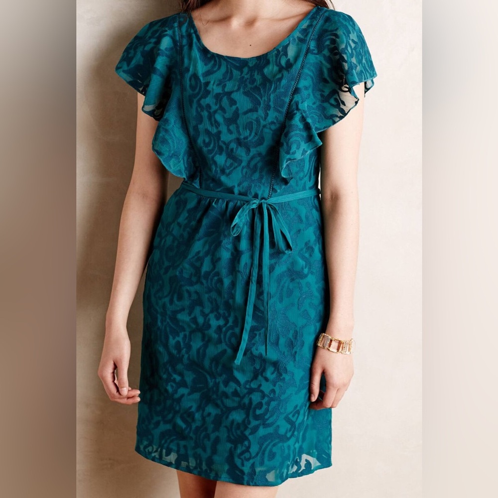 Anthropologie Moulinette Soeurs Fluttered Scrollwork Dress
